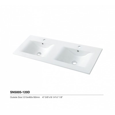 Bathroom Double Wash Thin Edge Cabinet Basin SN5005-120D